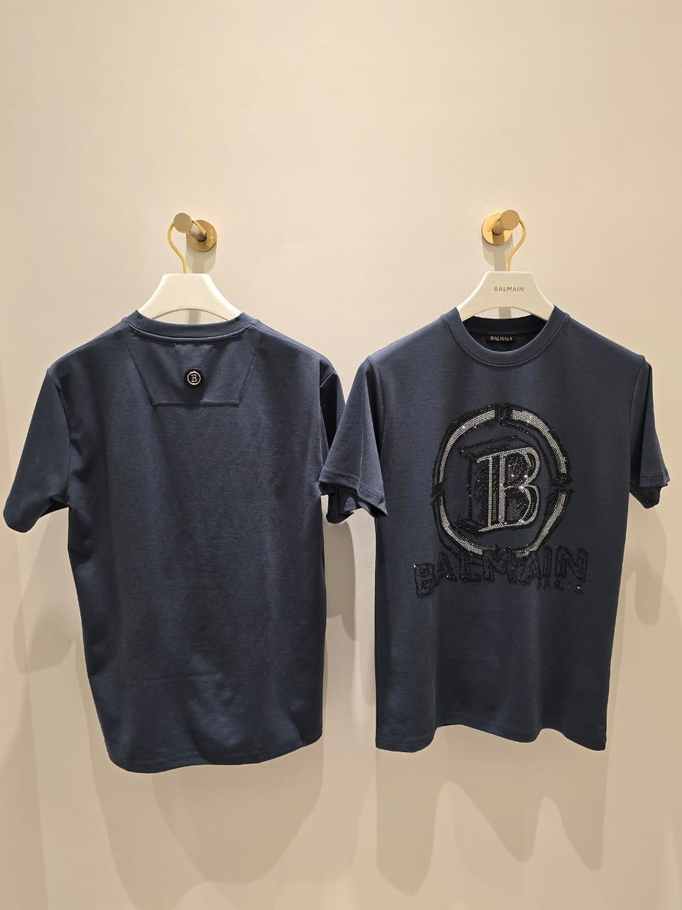 Balmain T-Shirt Denim Blue