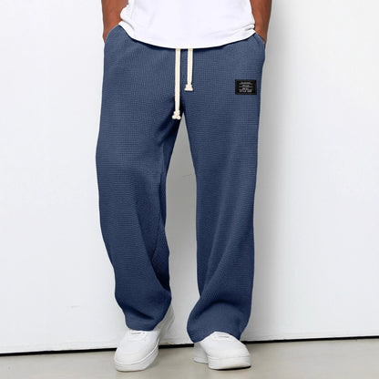 Waffle Straight Pants Fashion Brand Loose Loose