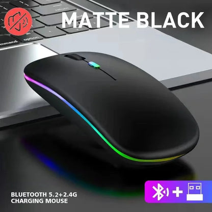 Wireless Mouse For Laptop PC Bluetooth RGB Rechargeable Mouses Wireless Computer Silent Mice LED Backlit Ergonomic Gaming Mouse