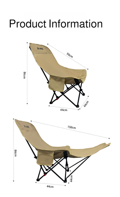 Portable Outdoor Chair with Storage Bag Outdoor Recliner Folding with Leg Support Camping Beach Chair  Lunch Break Folding Chair