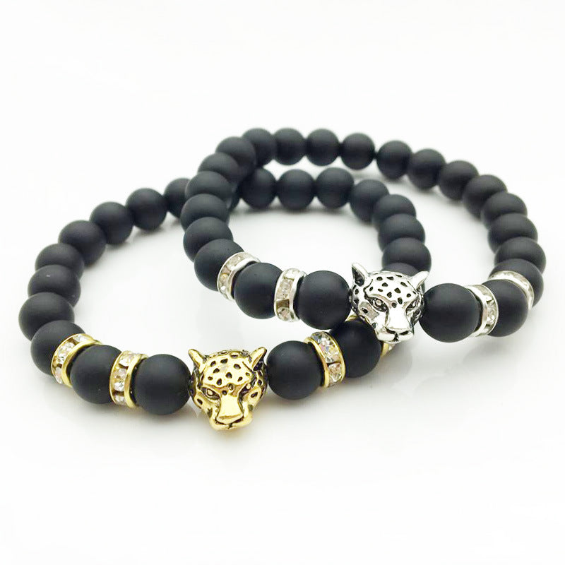 8mm Natural Stone Lava Stone Bead Bracelet For Men