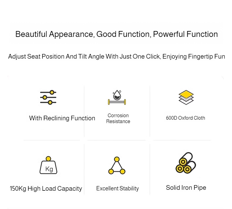 Portable Outdoor Chair with Storage Bag Outdoor Recliner Folding with Leg Support Camping Beach Chair  Lunch Break Folding Chair