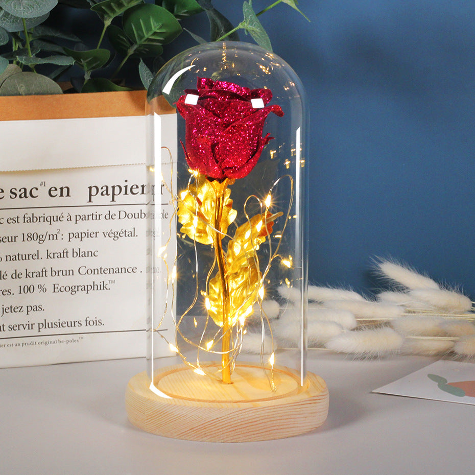 Valentines Day Gift  For Girlfriend Eternal Rose Flowers LED Light