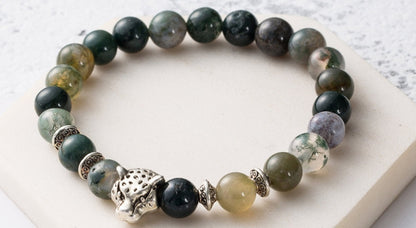 8mm Natural Stone Lava Stone Bead Bracelet For Men