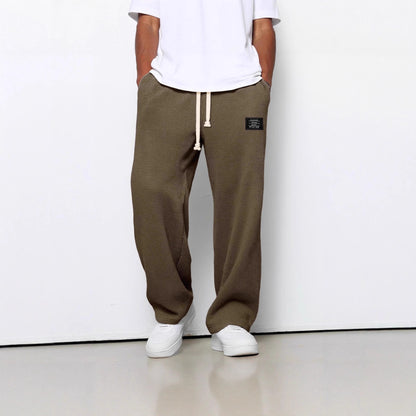 Waffle Straight Pants Fashion Brand Loose Loose