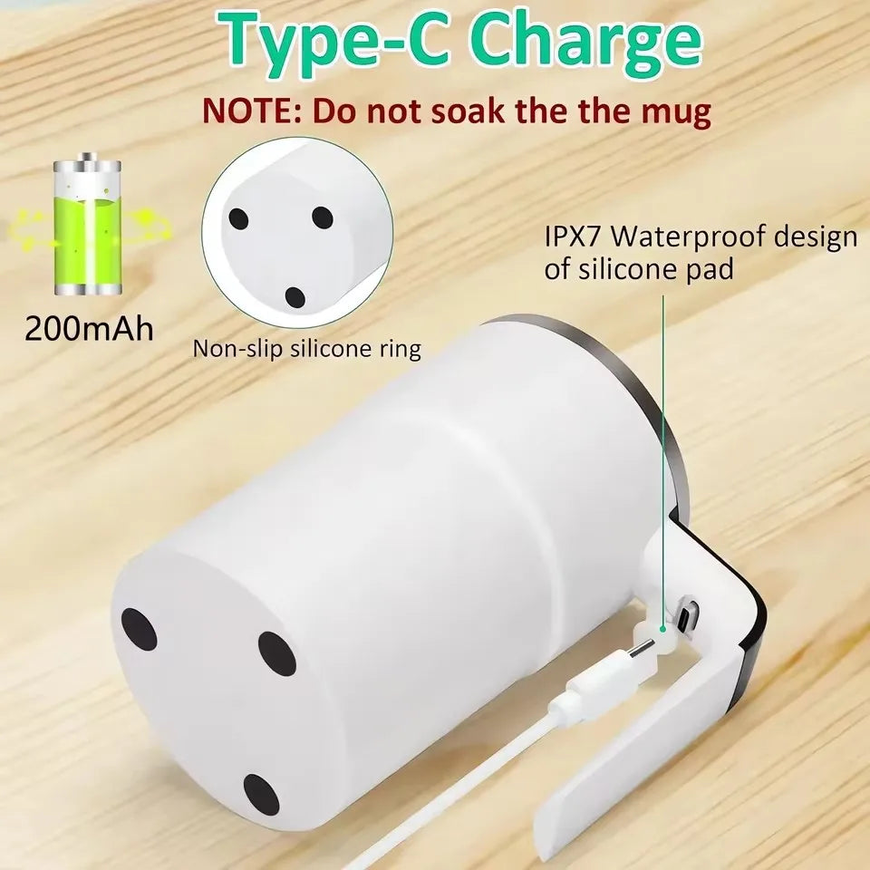 380ML Electric Coffee Self Mixing Mug IP67 Waterproof