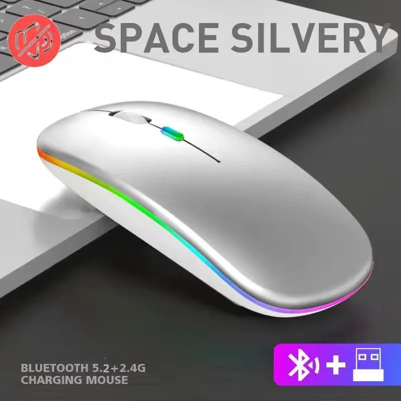 Wireless Mouse For Laptop PC Bluetooth RGB Rechargeable Mouses Wireless Computer Silent Mice LED Backlit Ergonomic Gaming Mouse