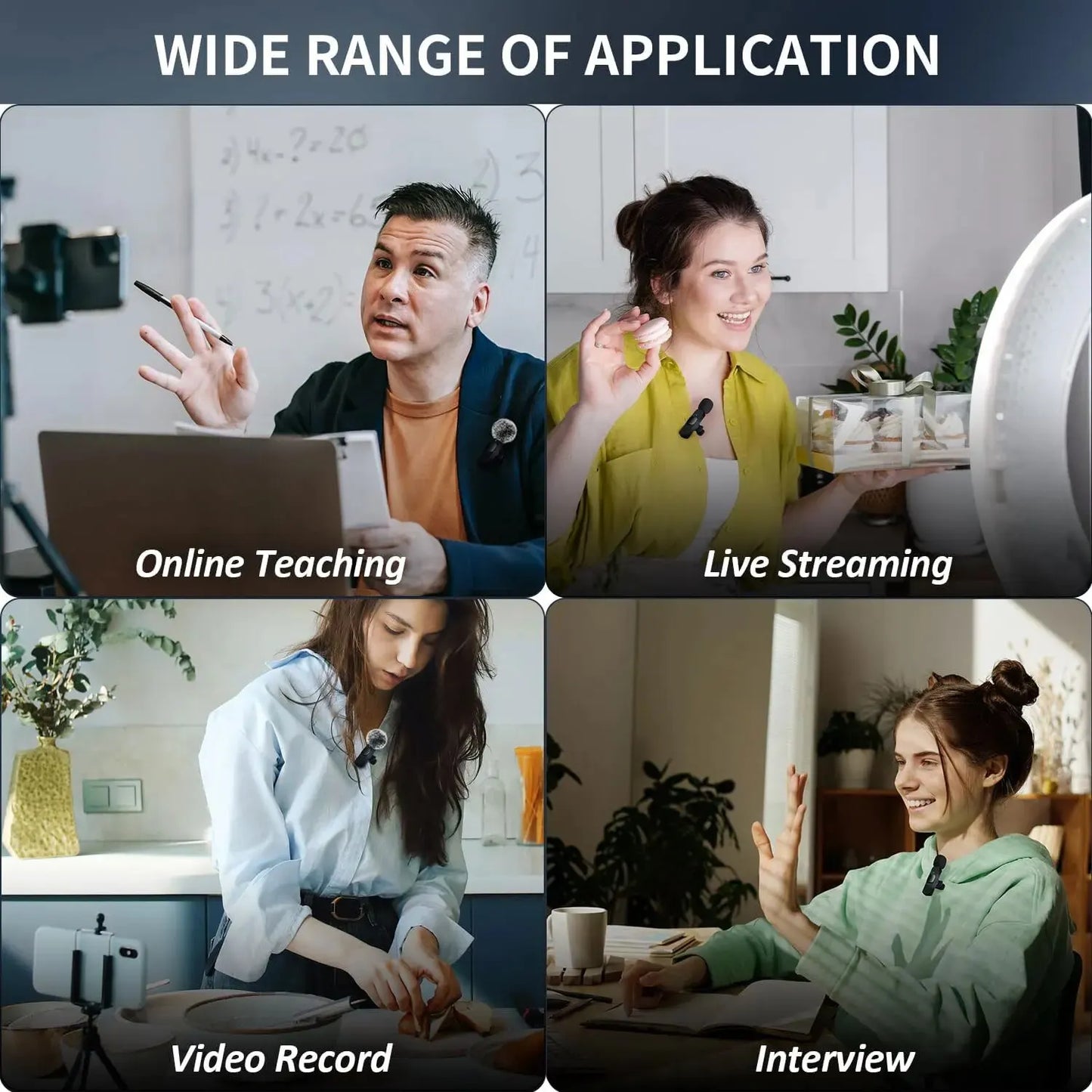 K60 NEW Wireless Lavalier Microphone Audio Video Recording Mini Mic