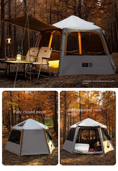 Hexagonal Inflatable Tent Outdoor Camping Overnight Camping Tent Quick Open Portable Folding Rainproof Sunproof Air Tent