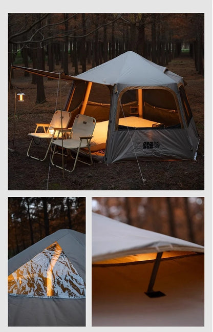 Hexagonal Inflatable Tent Outdoor Camping Overnight Camping Tent Quick Open Portable Folding Rainproof Sunproof Air Tent