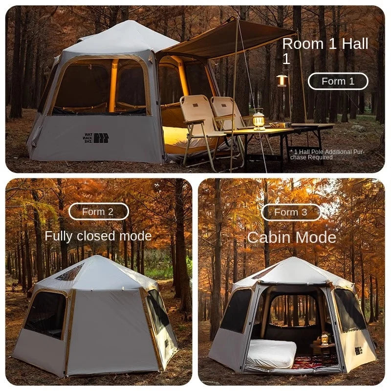 Hexagonal Inflatable Tent Outdoor Camping Overnight Camping Tent Quick Open Portable Folding Rainproof Sunproof Air Tent