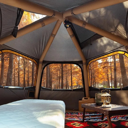 Hexagonal Inflatable Tent Outdoor Camping Overnight Camping Tent Quick Open Portable Folding Rainproof Sunproof Air Tent