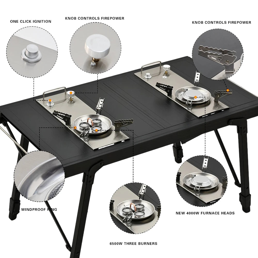 Pandatour Camping IGT 0.5UNT Table Stove Stainless Steel Folding Easy Equiped High Effi Ciency High Power Stove Windproof