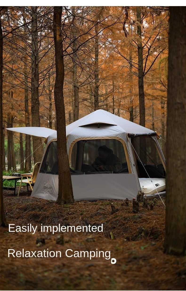 Hexagonal Inflatable Tent Outdoor Camping Overnight Camping Tent Quick Open Portable Folding Rainproof Sunproof Air Tent