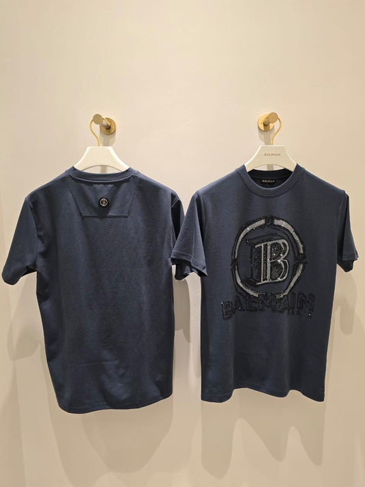 Balmain T-Shirt Denim Blue