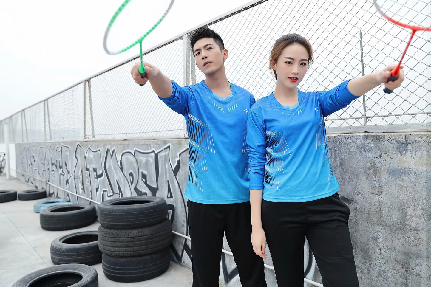 Long sleeve Badminton shirt Sportswear Tennis shirt Women/Men