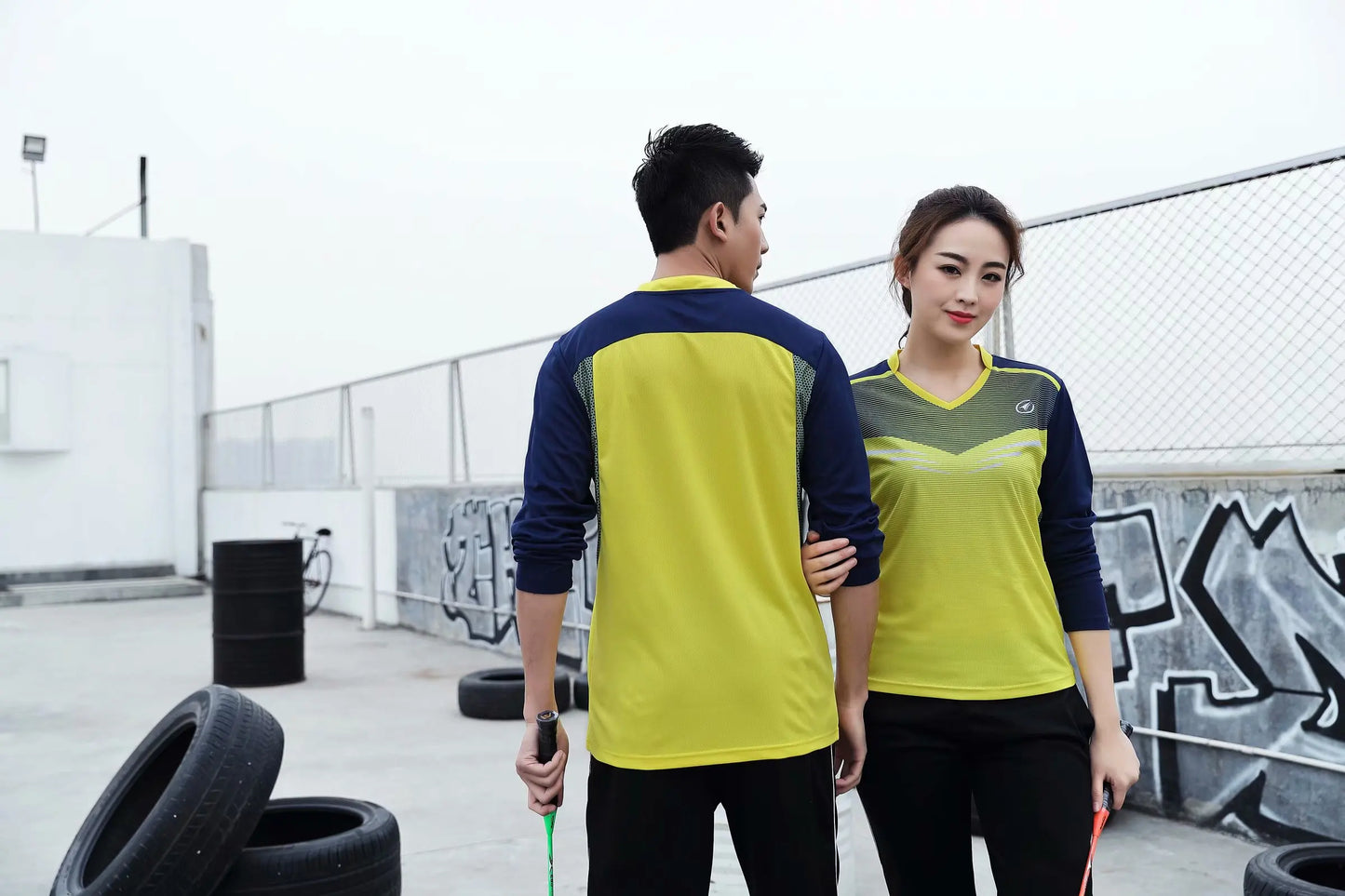 Long sleeve Badminton shirt Sportswear Tennis shirt Women/Men