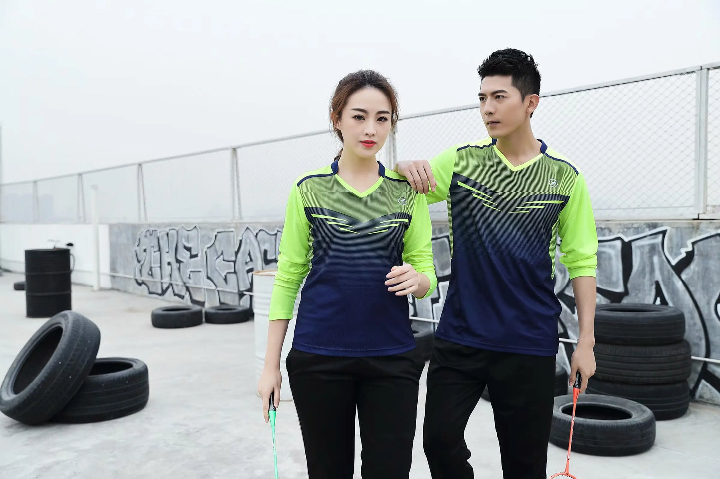 Long sleeve Badminton shirt Sportswear Tennis shirt Women/Men