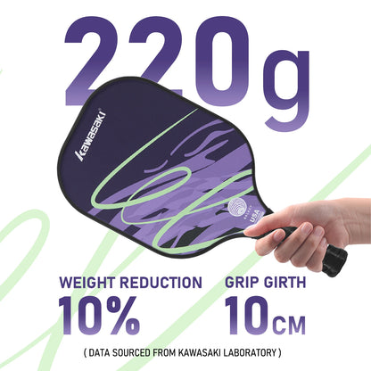 Kawasaki Pickleball Paddle Durable PP Honeycomb Core Fiberglass