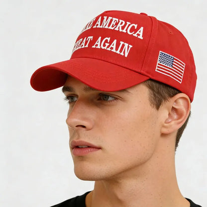 New Four-Season Baseball Cap, Stylish Red, Versatile, Fashionable European and American Style Visor Hat
