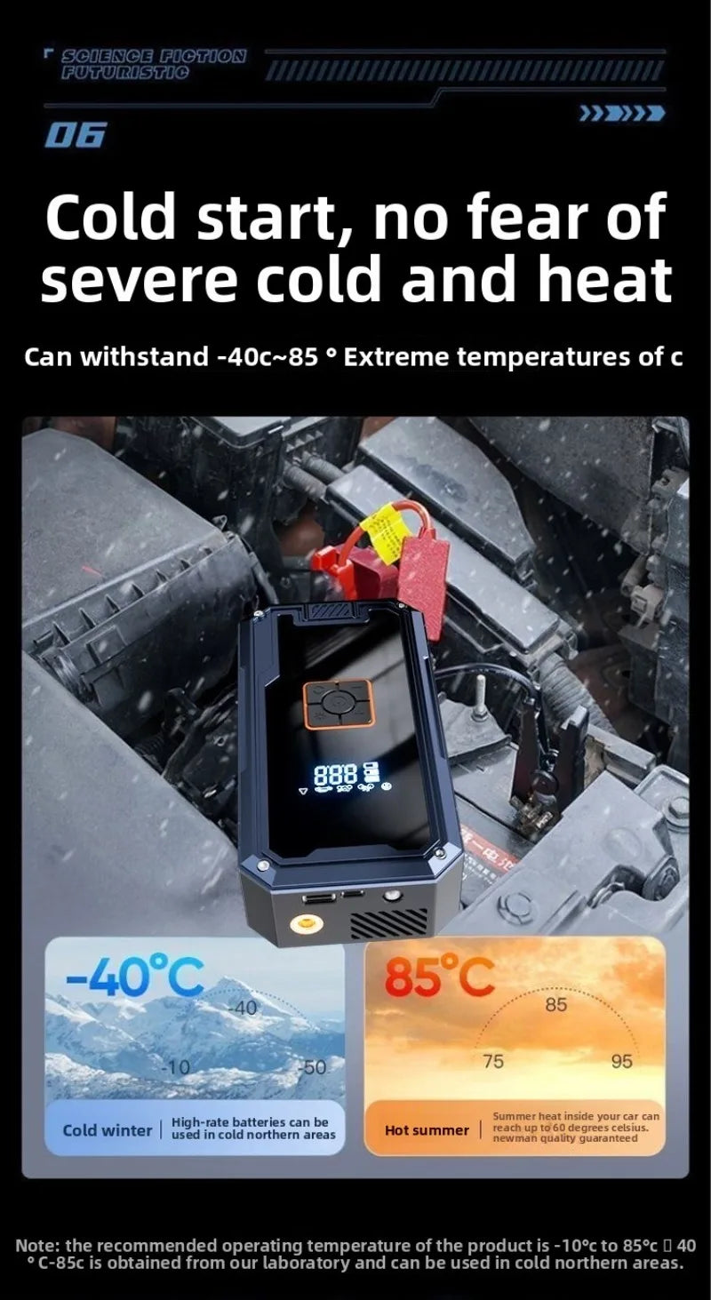 Portable Car Jump Starter with Air Compressor,3000A 99800mAh Portable Jump Box,Power Bank & Jump Cables for 9L Gas and 8L Diesel