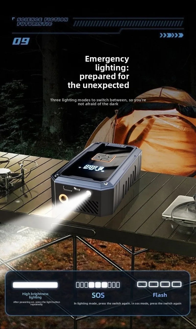 Portable Car Jump Starter with Air Compressor,3000A 99800mAh Portable Jump Box,Power Bank & Jump Cables for 9L Gas and 8L Diesel