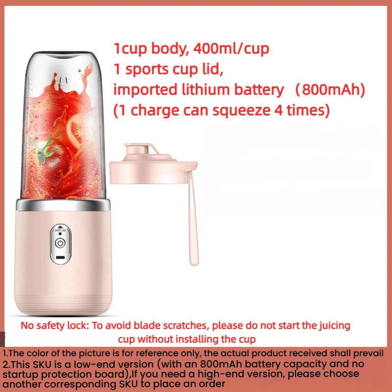 HOMEFISH 1PCS Juice Extractor Portable Rechargeable