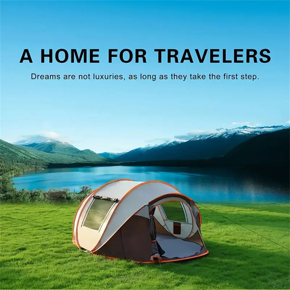 5-8 people quick opening hand throw tent waterproof camping boat tent outdoor tent fully automatic pop-up