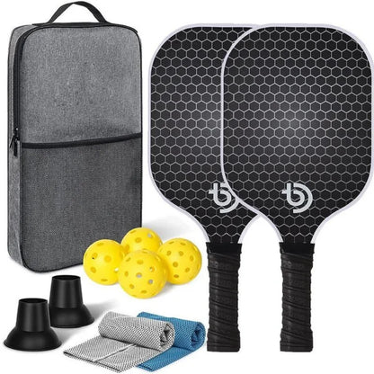 Pickleball Paddles Set of 2 Fiberglass Pickleball Set with Non-Slip