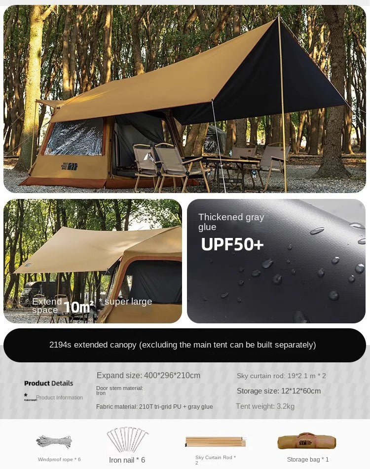 Hexagonal Inflatable Tent Outdoor Camping Overnight Camping Tent Quick Open Portable Folding Rainproof Sunproof Air Tent