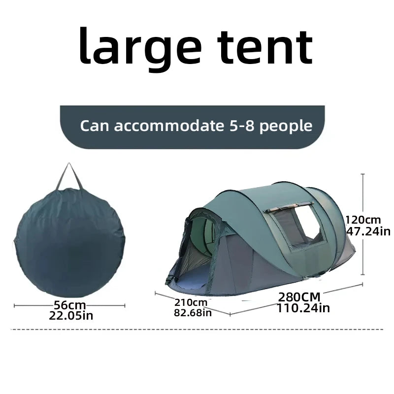 5-8 people quick opening hand throw tent waterproof camping boat tent outdoor tent fully automatic pop-up