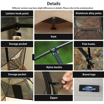 Soomloom Ultra-Light Cot Tent with Independent Inner Tent, Waterproof Breathable Mosquito-Proof Outdoor Camping Bed Tent Shelter