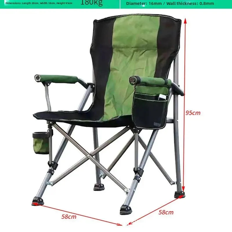 Portable Large Armchair Fiing Chair Cam Picnic Barbecue Outdoor Leisure Furniture High Barest Foldable Metal Chair