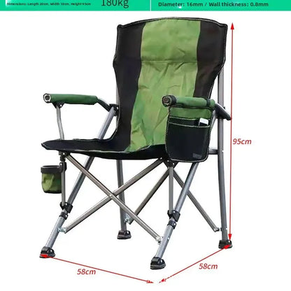 Portable Large Armchair Fiing Chair Cam Picnic Barbecue Outdoor Leisure Furniture High Barest Foldable Metal Chair