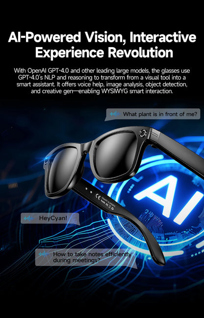 2026 Smart Glasses Men 8MP Camera WiFi Bluetooth Touch Control IP67 Waterproof AI Translation Noise Cancelling AI Glasses Women