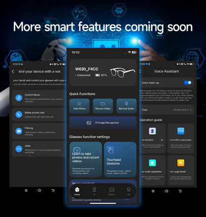 2026 AI Smart Glasses Men with 800W HD Camera Real-time Voice Translation & Call POV Video Recording Smart Eyewear Travel/Vlog