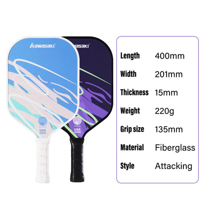Kawasaki Pickleball Paddle Durable PP Honeycomb Core Fiberglass