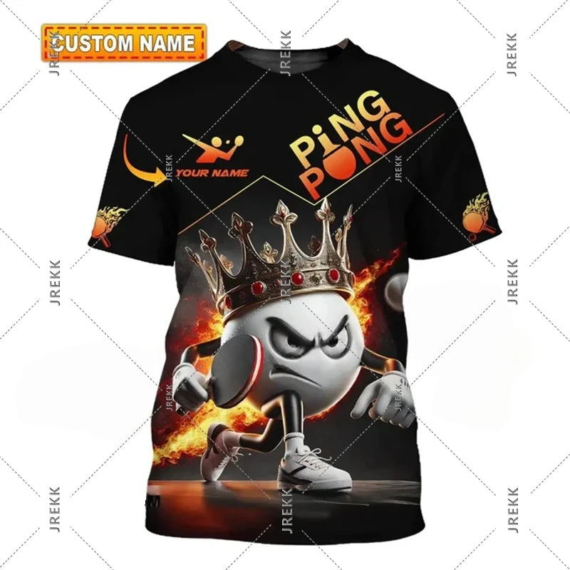 Table Tennis T Shirt For Men Clothes Quick Dry Ping Pong Short Sleeve