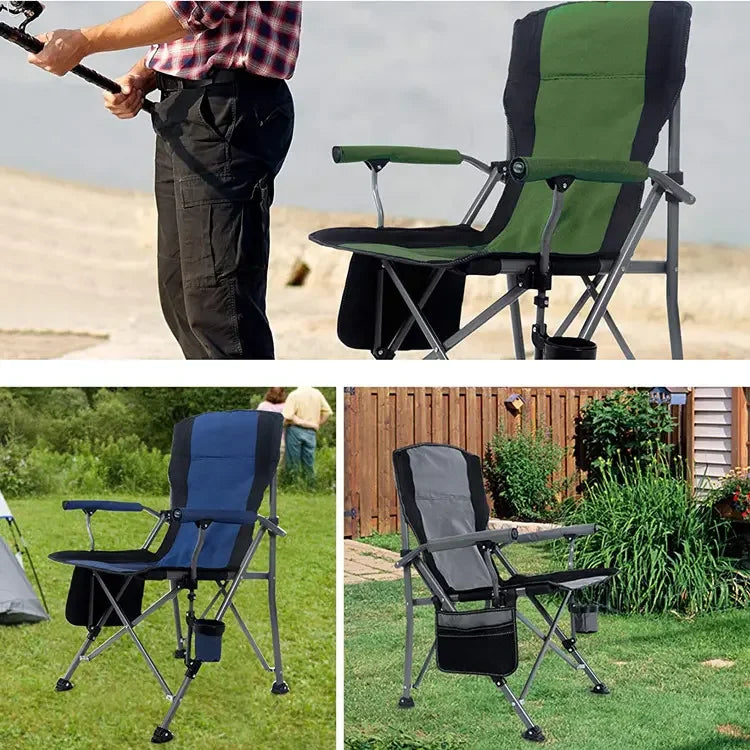Portable Large Armchair Fiing Chair Cam Picnic Barbecue Outdoor Leisure Furniture High Barest Foldable Metal Chair