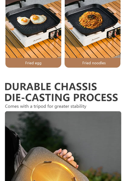 BISINNA Square BBQ Grill Pan Non Stick Stovetop Barbeque Tray Korean Roasting Grill Plate Outdoor Camping Supplies