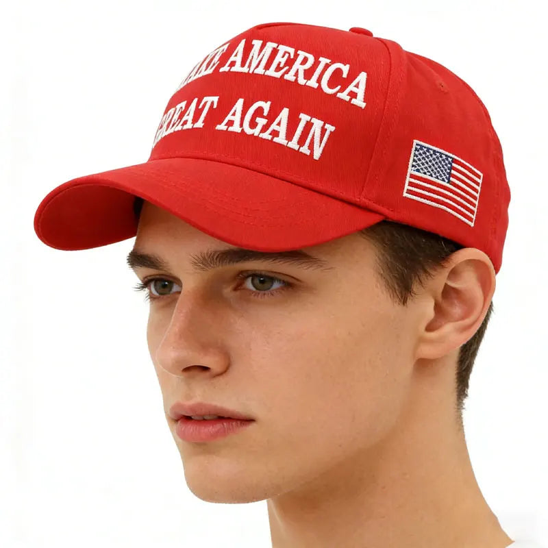 New Four-Season Baseball Cap, Stylish Red, Versatile, Fashionable European and American Style Visor Hat