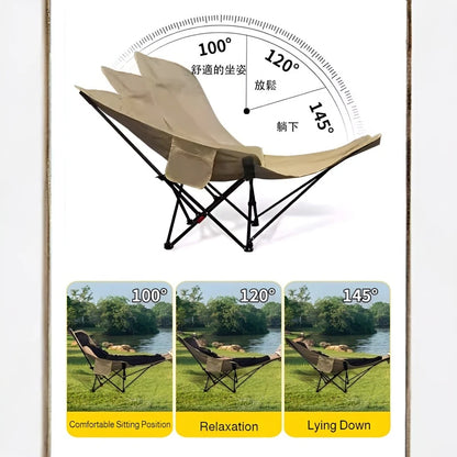 Portable Outdoor Chair with Storage Bag Outdoor Recliner Folding with Leg Support Camping Beach Chair  Lunch Break Folding Chair