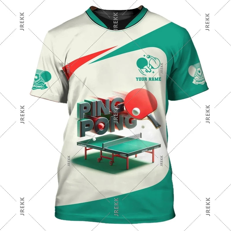 Table Tennis T Shirt For Men Clothes Quick Dry Ping Pong Short Sleeve
