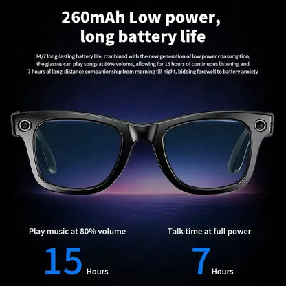 2026 Smart Glasses Men 8MP Camera WiFi Bluetooth Touch Control IP67 Waterproof AI Translation Noise Cancelling AI Glasses Women