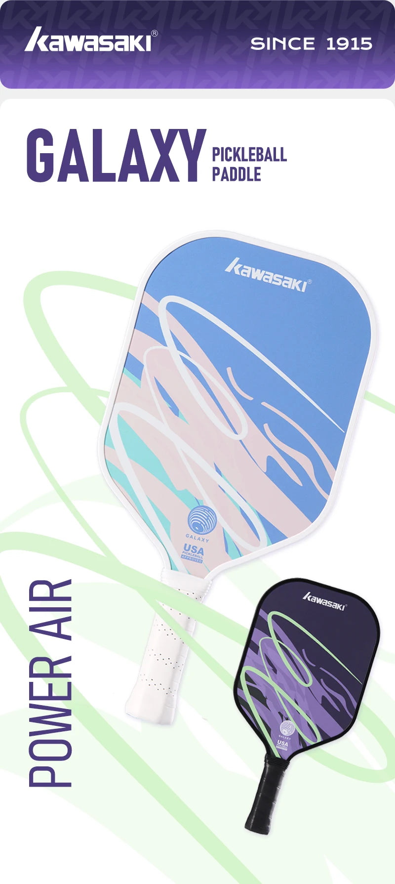 Kawasaki Pickleball Paddle Durable PP Honeycomb Core Fiberglass