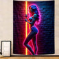 VIKAMA Neon Art Tapestry Human cyber funk Home Decor