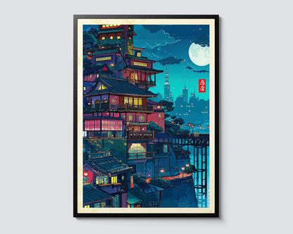 Japanese Tokyo Teahouse Wall Art Poster