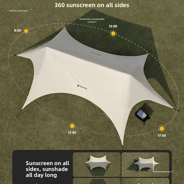 Outdoor Camping Light Shielding Hexagonal Canopy Tent, Instant Pop-up Convenient Sunshade,outdoor Multi Person Camping Equipment