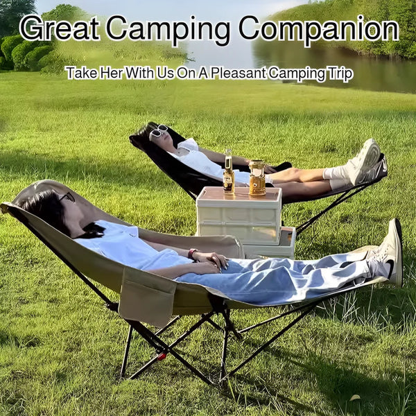 Portable Outdoor Chair with Storage Bag Outdoor Recliner Folding with Leg Support Camping Beach Chair  Lunch Break Folding Chair