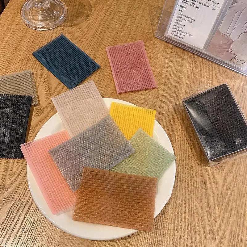 10Pcs Solid Color Bangs Magic Paste Posts Hair Sticker Clip Women Wash Face Makeup Velcro Patch Hair Accessories Styling Tools